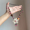 Retro Flower Beaded Necklace Chinese Style Wood Bead Weaving Long Braided Rope Clavicle Chain Women's Neck Chain - Image 1