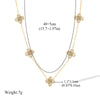 Stainless Steel Sparkling White Zircon Flower Necklace Bracelet Earrings Set For Women Jewelry Gift - Image 2