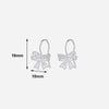 Silver Lace Bowknot Stud Earrings For Women Party Classic Jewelry Light Accessories - Image 2