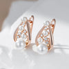 Unique Pearl English Earrings for Women Rose Gold Color Bridal Wedding Accessories Daily Jewelry - Image 3