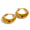 Statement Stainless Steel Geometric Hoop Earrings Jewelry for Women Metal Texture Earrings Golden Accessories - Image 7