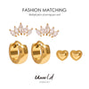 3Pair/set Delicate Bling Cubic Zirconia Stainless Steel Eye Charms Stud Earrings for Women Daily Waterproo - Image 5