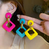Fresh Color Dangle Earrings Geometric Square Round Drop Earrings Spring Summer Women's Earrings Daily Clothing Ear AccessoriesA - Image 3