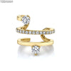 Silver Ear Needle Simple Ear Clip White Zircon Wrapping Design Earring for Women Jewelry Gift - Image 2