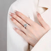 Silver Zircon Adjustable Engagement Rings For Women Wedding Elegant Jewelry Ladies Accessories Gifts - Image 5
