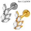 1PC Implant Steel Paved Flat Back Flower 3/4/5/6 Marquise CZ Labret Piercing Internal Thread Tragus Helix Lobe Earring - Image 21