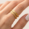 Stainless Steel Textured Rings with Starburst Heart and Three-Piece Options - Image 2