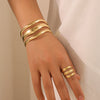 2pcs Simple Design Geometric Open Bracelet Ring Set, Women's Personalized Holiday Party Accessories Gifts - Image 9