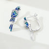 Silver Blue Green Parrot Bird Drop Earrings Women Earrings Charm Versatile Party Jewelry Gifts - Image 4