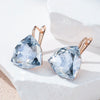 Light Grey Stone Earrings For Women Rose Gold Color Big Zircon Jewelry Accessories - Image 1