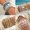 17/10PCS/Set Elastic Pink Color Rice Bead Bracelets for Women Handmade Beads Chain Bangle Bohemian Stackable Jewelry - Image 4