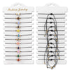 12Pcs/Set Colorful Stone Bracelets Adjustable Rope Braided Bracelet Handmade Bohemia Bracelets with Cards - Image 19