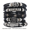 Bracelet Viking Bracelet For Men Hand Bracelets Woven Skull Hand Jewelry Adjustable Leather Set viking man bracelet - Image 4
