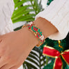 Christmas Enamel Santa Claus Tree Stretch Bracelet for Women Vintage Snowflake Charm Bangle Xmas Party Jewelry Gift - Image 8