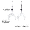 Crescent Triple Moon Goddess Dangle Earrings Stainless Steel Black Crystal Pentagram Amulet Wicca Earring Witch Jewelry - Image 8
