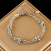 Woven Link Stainless Steel Bracelet with Gold Tone Finish - Image 12