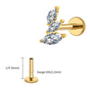 Titanium 16G Cluster Marquise CZ Tragus Helix Stud Conch Lobe Rook Cartilage Leaf Climber Flat Back Labret - Image 24
