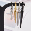 No Fade Different Length Pointed Cone Dangle Earring Stainless Steel Round Hoop Earrings For Women Men Jewelry Ear Piercing Gift - Image 2