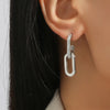 Yupsk Geometric Rectangle Shiny Zircon Drop Earrings for Women Elegant Minimalist Daily Casual Ear Accessories - Image 5