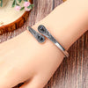Vintage Ethnic Style Inlaid Imitation Stone Bracelet Elegant Open Adjustable Cuff Bracelet Women Men Party Jewelry - Image 2