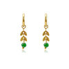 Earrings Boucles D'oreilles Woman Stainless Steel Leaf Charm Small Hoop Earrings With Stone - Image 1