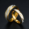 Stainless Steel Gold Color Wave Pattern Couple Ring Titanium Steel Wedding Engagement Ring Promise Ring Jewelry Gift - Image 3