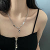 Punk Irregular Zircon Cross Star Necklace for Women Star Crystal Imitated Pearl Choker Necklace Cool Layered Pendant Collar - Image 2
