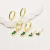 6PCS Green Tragus Huggie Earring Set For Women Fahion Square Crystal Cartilage Hoop Earring Shiny Helix Piercing Lobe Jewelry - Image 2