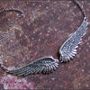 Vintage Angel Wing Pendant Choker Necklace with Link Chain - Image 4