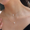 Double-Layer Snake Chain Choker Necklace with Imitation Pearl Pendant in Gold-Tone - Image 1