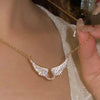 Shiny Rhinestone Angel Wing Necklace Sparkling Wing Collarbone Chain Elegant Party Jewelry Accessories for Women Chokers - Image 1