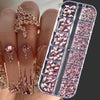 100/50cm Long Crystal Chain Nail Charms 1.5/2mm Shinying Clear/AB Diamond Nail Art Metal Steel French Manicure Crystal - Image 38
