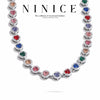 NiNice 316L Stainless Steel Necklace Colorful Cubic Zirconia Bracelet Set Shiny Stylish Design Jewelry Whole - Image 1