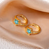 316L Stainless Steel Heart Water Drop Square Zircon Hoop Earrings For Women Men Personality Design Jewelry Gifts - Image 31