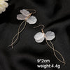 Flower Hanging Earrings for Women Pink White Color Translucent Petals Crystal Imitation Pearl Female Dangle Earrings - Image 29