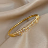 Unique Double Layer Rhinestone Bangle Bracelets for Women Gold Plated Copper Cuff Bracelet Jewelry Gifts - Image 2