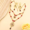 Sunspicems Chic Moroccan Beads Necklace Double Layered Chain Arabic Bridal Jewelry Necklace Earring Sets Banquet Daily - Image 5