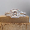 Classic Simple Design Wedding Engagement Rings for Women Mosaic Square Crystal Cubic Zirconia Brilliant Jewelry - Image 1