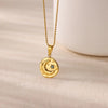 Sun Moon Coin Pendant Necklace For Women Cute Gold Color Stainless Steel Round Necklace Sweet Jewelry Her Gifts - Image 11