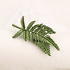 Fern Leaf Brooch Green Lacquer Pin Jewelry Plant Flower Corsage Minimalist Design Badge - Image 3