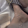 Silver Fishtail Pendant Double Layer Anklets Women Jewelry Summer Beach Charm Foot Chain Bracelet Gift - Image 5
