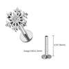 Titanium 16G Snowflake Flower Conch Helix Tragus Cartilage Stud Earring Monroe Labret Lip Piercing - Image 15