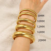 Stainless Steel Texture Flex Snake Chain Cuff Bracelet Retro Elasticity Thick Metal Polish Gold Plated Bangle - Image 6