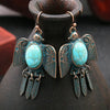 Ethnic Women's Pigeon Bohemian Earrings Vintage Bronze Gypsy Turquoises Jhumka Earrings Oorbellen - Image 7