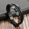 19/21/23cm Hand-woven Leather Bracelet Multilayer Tiger Eye Beaded Leather Men Bracelet Punk Bangle for Men Jewelry - Image 8