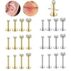 10Pcs/Lot 16G Stainless Steel Earrings Labret Lip Studs Set 2/3/4/5MM CZ Crystal Ear Cartilage Tragus Piercings Piercing Jewelry - Image 8