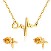 Chic Elegant Heart Indian Jewelry Sets Women Wedding Crown Steel Necklace And Earrings Bulk - Image 19
