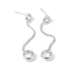 Stainless Steel Cubic Zirconia Long Chain Round Drop Dangle Earrings Temperament Jewelry Accessories - Image 7