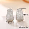 Dainty Small Hoop Earrings for Women Pave Half Circle CZ Stone Sparkling Earrings Versatile Female Jewelry - Image 5