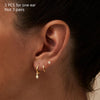 Three-Pair Square Cubic Zirconia Huggie Earring Set - Image 9
